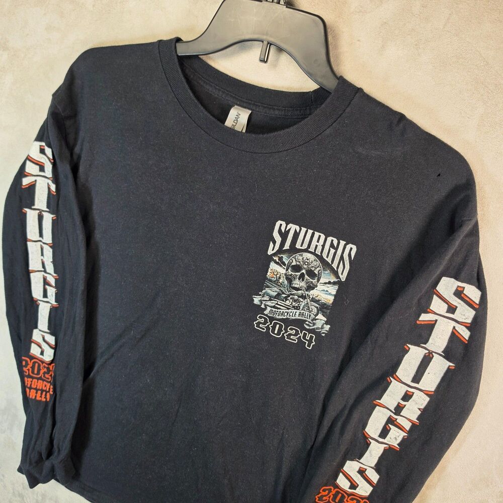 Sturgis Men's Long Sleeve Shirt 2024 Size L Motorcycle Rally Black